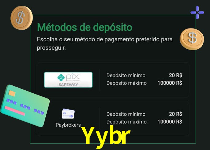 O cassino Yybr oferece uma grande variedade de métodos de pagamento